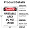 Signmission Unstable Area Do Not Enter Danger Sign, Plastic, 10in W x 14in L, 2PK OS-2PACK-DS-P-1014-V-2162 - alternate 7